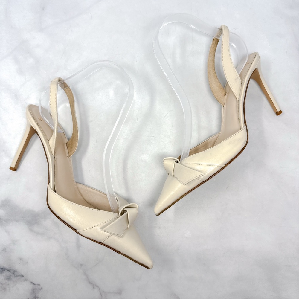 Alexandre Birman Clarita 85 Bow Knot Pointed Toe Slingback Pump Mid Heels 38.5 - Picture 4 of 16